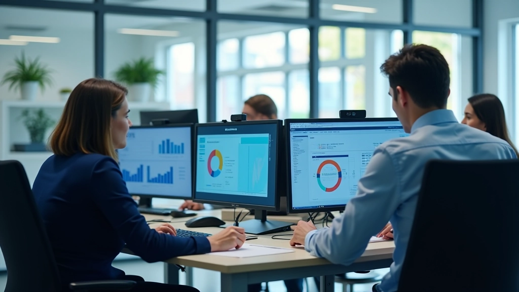 Modernes Wirtschaftsforschungsbüro mit Arbeitsmarktdatenanalyse und professionellen Arbeitsplätzen