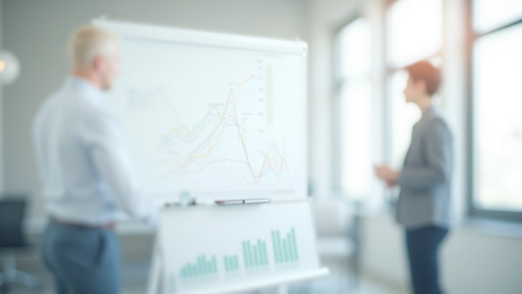 Arbeitsmarkt-Statistik auf einem Whiteboard mit Diagrammen und Schaubildern, die Trends über mehrere Jahre zeigen